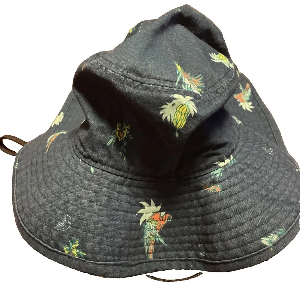 Bucket Hat Billabong Blue Big John Print Skate Surf Beach Fish Camp Hike OS